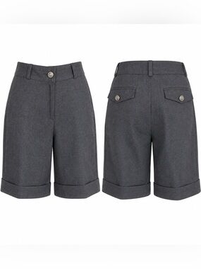 Women’s Charcoal Gray Cuffed Bermuda Shorts size 10